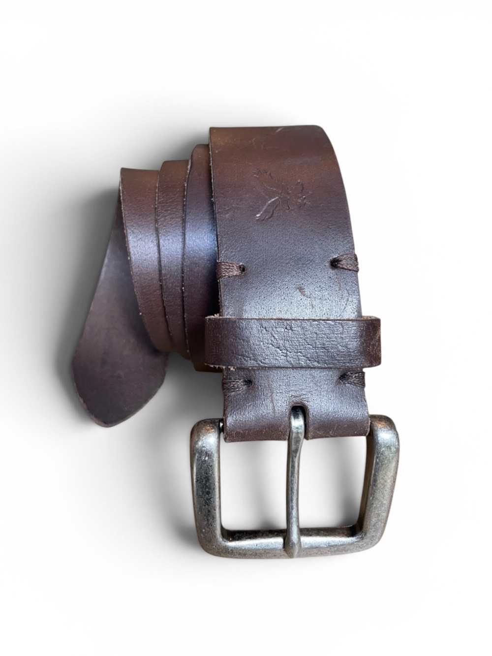 Vintage American Eagle Outfitters Brown Leather Wide Belt Eagle Sz 32 Rugged